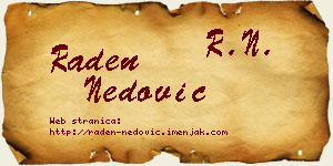 Raden Nedović vizit kartica